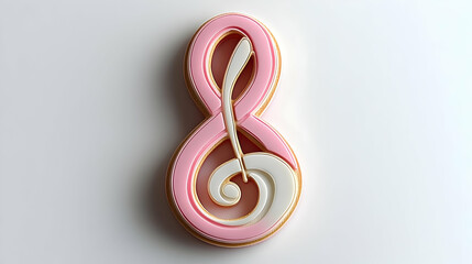 Obraz premium Pink and White Number 8 Symbol Represents Harmony and Balance Beautifully