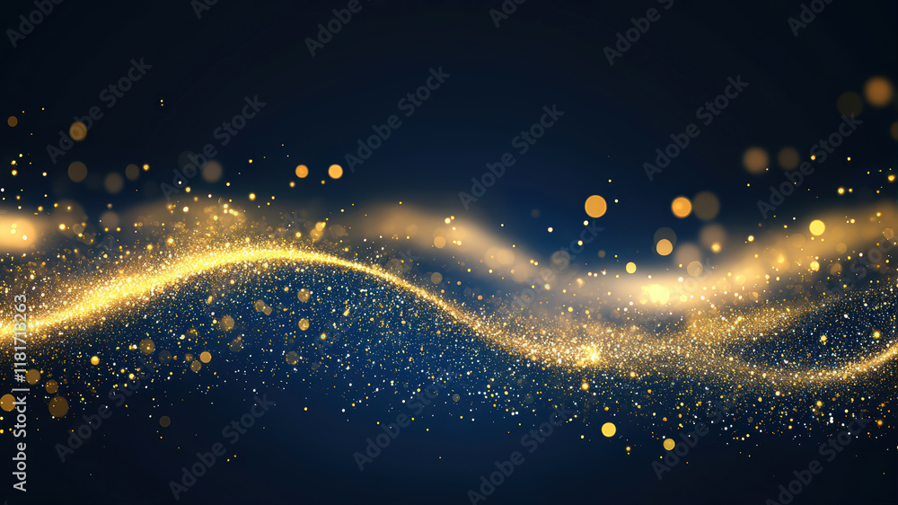 Aufkleber dark blue and gold particle background creates a vibrant and dynamic atmosphere for various design a
