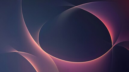 Abstract Dark Background With Glowing Curves