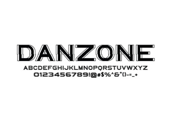 Danzone font for logo and headline. Isolated Vector typeset