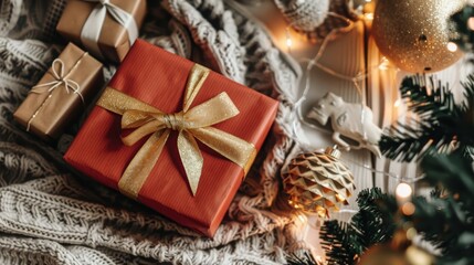 gift box for christmas and new year, Generative AI,