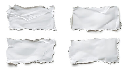 Fototapeta premium A set of white paper pieces isolated on a white background. created with Generative AI technology
