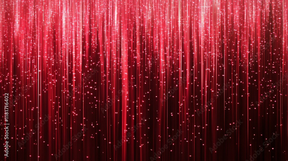 Poster a mesmerizing display of shimmering red lights creating a dynamic vertical pattern.