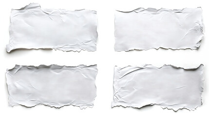 Fototapeta premium A set of white paper pieces isolated on a white background. created with Generative AI technology