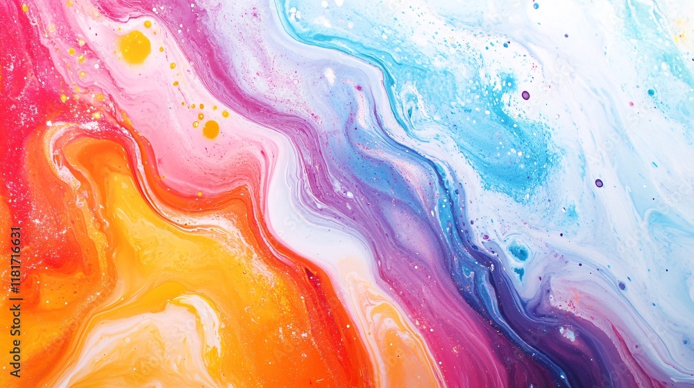 Poster vibrant abstract fluid art showcasing a mesmerizing blend of colors and patterns.
