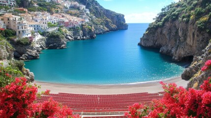 Coastal Town Beach Amphitheater Scenic View