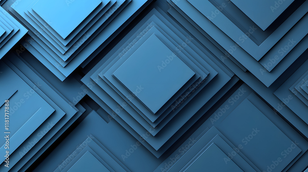 Poster abstract blue background with glowing geometric lines. modern blue gradient square shape design. fut