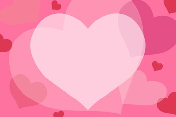 Valentine's Day Background with Overlapping Pink and Red Hearts