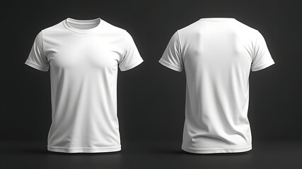 White Half-Sleeve T-Shirt mockup showcasing front and back views.