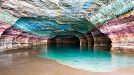 Colorful Cave's Subterranean Lagoon, Stunning Rock Formations