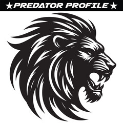 Predator profile silhouette isolated on white background eps 10