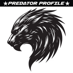 Obraz premium Predator profile silhouette isolated on white background eps 10