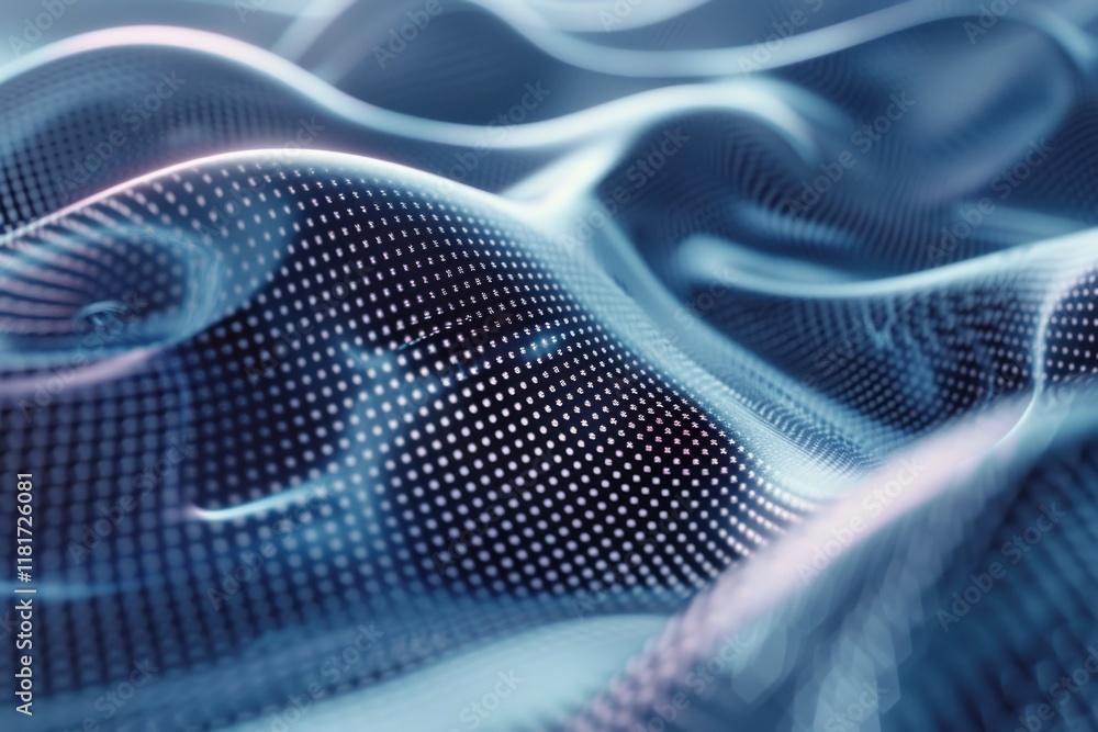 Poster high-tech digital background featuring abstract ai patterns in blue and silver
