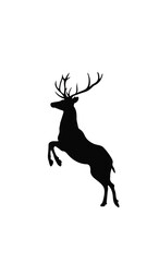 Majestic Stag Silhouette 2D Vector Illustration