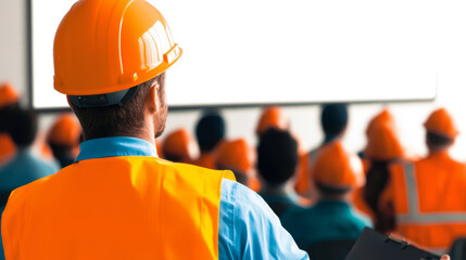Training session for safety officers with attendees in hard hats