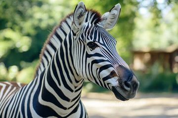 Fototapeta premium Image of a beautiful animals in zoo generative AI