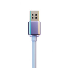 Close-up of a modern USB cable connected to various devices for charging., isolated on a transparent background.