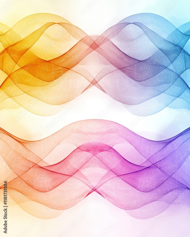 Poster colorful flowing waves abstract background with smooth gradient and elegant motion design for creati
