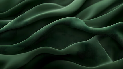 "Abstract Green Drapery Layers"