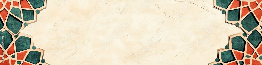 Poster decorative border design with intricate geometric patterns in earthy tones.