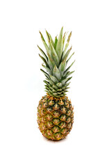 Ripe pineapple isolated on white background. Tropical fruit.