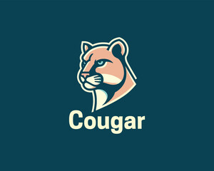 Cougar Head, face, Logo Design Vector Illustration