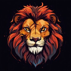 Obraz premium the AI Image Generator, Lion Portrait Featuring Bold Colors and Striking Detai