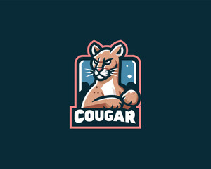 Cougar Head, face, Logo Design Vector Illustration