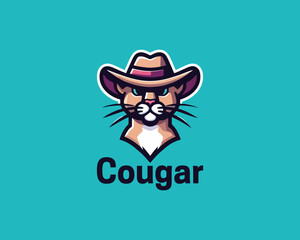 Cougar Head, face, Logo Design Vector Illustration