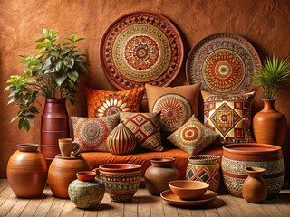 Geometric Home Decor: Vibrant Earth Tone Patterns for Modern Interiors