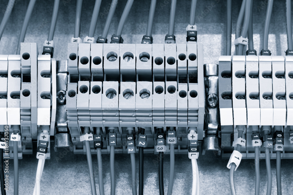 Aufkleber new automated system of electric power supply and distribution. electric boxes with high-voltage equ