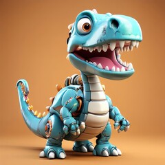 Obraz premium the AI Image Generator, Robotic Dinosaur Toy with Mechanical Features