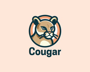 Cougar Head, face, Logo Design Vector Illustration