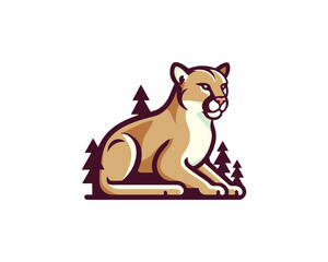 Cougar Head, face, Logo Design Vector Illustration