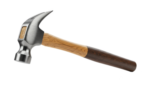 Hammer, isolated on white background, no depth of field, sharp.