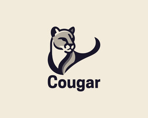 Cougar Head Logo Design icon Vector Illustration