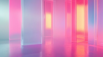 Abstract Colorful Space with Reflection and Light