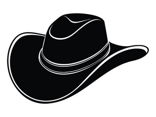 cowboy hat silhouette on white background