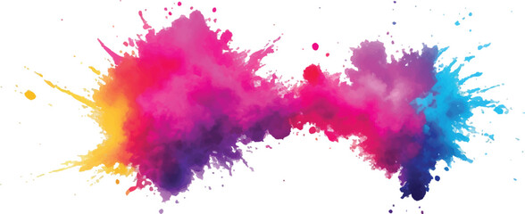 
"Modern Watercolor Magic: A Burst of Bright Colors in Bold Brush Strokes and Vibrant Splatter, Blending Into a Rainbow Aquarelle Pattern on a Crisp White Background – A Trendy Artistic Element"
