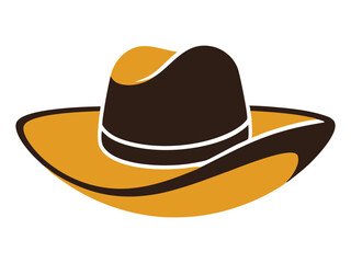 cowboy hat silhouette on white background