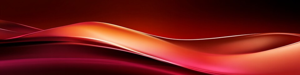 Fototapeta premium A vibrant abstract design featuring flowing red and orange waves against a dark background.