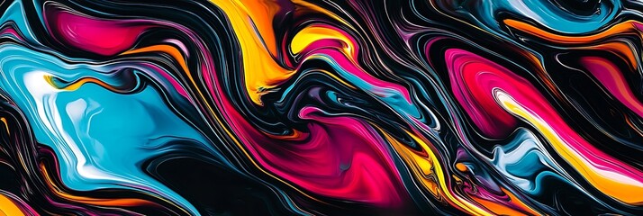 Obraz premium Chaotic abstract patterns with streaks of vibrant primary colors