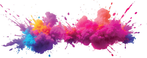 "A Stunning Explosion of Bright and Colorful Watercolor Splashes: Bold Brush Strokes in Vibrant Rainbow Hues Create a Modern, Abstract Aquarelle Design Against a Crisp White Background"
