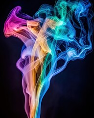 Obraz premium Vivid plumes of smoke twisting and overlapping in a dynamic artistic composition