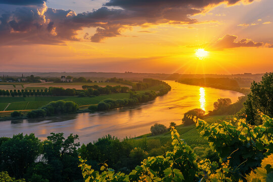 Loire River, France, a picturesque landscape with the charm of the French countryside. - Powered by Adobe