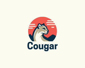 Cougar Head Logo Design icon Vector Illustration