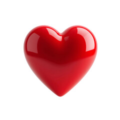 Red heart glossy 3D render Valentine's Day symbol love icon 