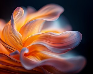 Fototapeta premium Abstract Swirling Orange and Purple Hues Fluid Artistic Design Dynamic Flowing Petals