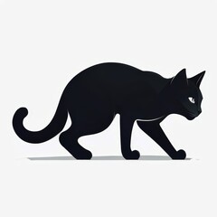 Obraz premium the AI Image Generator, a Majestic Sitting Cat in Minimalist Style