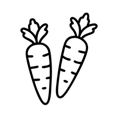 baby carrots icon, vegetables line art, vegetables vector - simple black line art icon of baby carrots perfect for logos, and vegetables-themed designs.